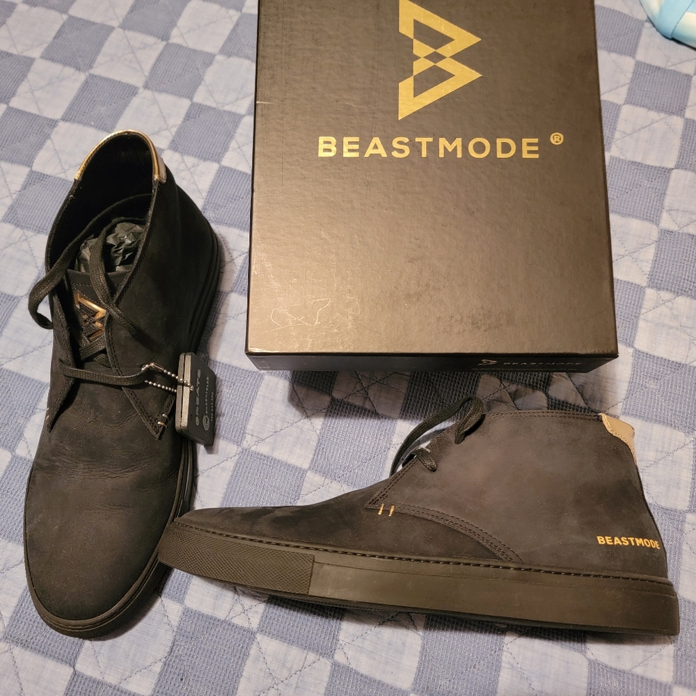 Beastmode black leather sneakers